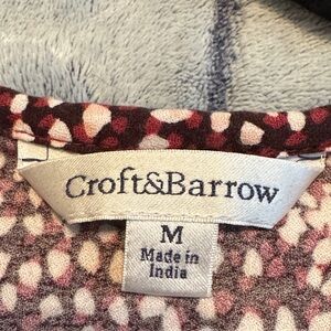 Croft & Barrow Red and Black Polka Dot Top